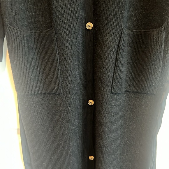 Anthropologie mixed media black duster-size small - Picture 2 of 6